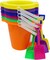 4E's Novelty 6 Pack Beach Buckets with Shovels Bulk – 7.5" Sand Buckets & Shovels for Sand & Outdoor Play